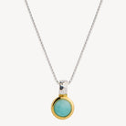 Sil Yell Gold Solace 2-Tone Amazonite Necklace