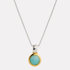 Sil Yell Gold Solace 2-Tone Amazonite Necklace