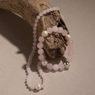Sunset Rose Quartz & Pearl Necklace
