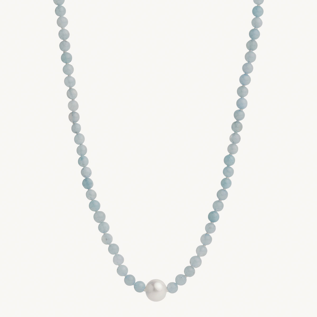 Sterling Silver Sunset Aquamarine & Pearl Necklace
