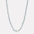 Sterling Silver Sunset Aquamarine & Pearl Necklace