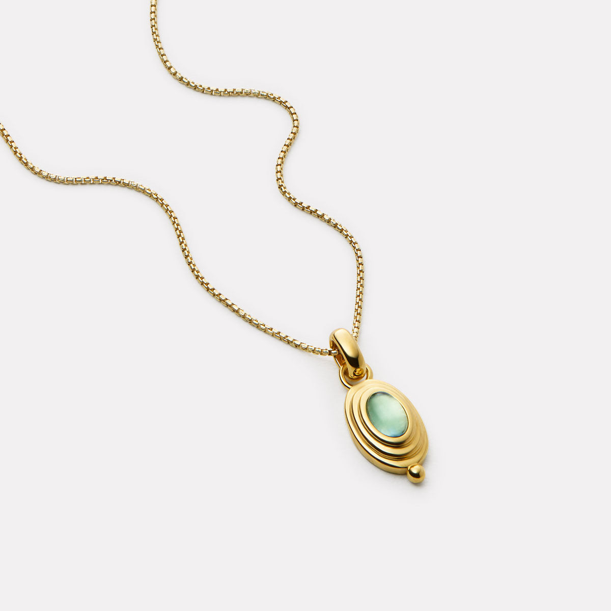 Yellow Gold Horizon Blue Topaz Necklace