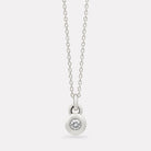 Sterling Silver April Diamond Birthstone Necklace