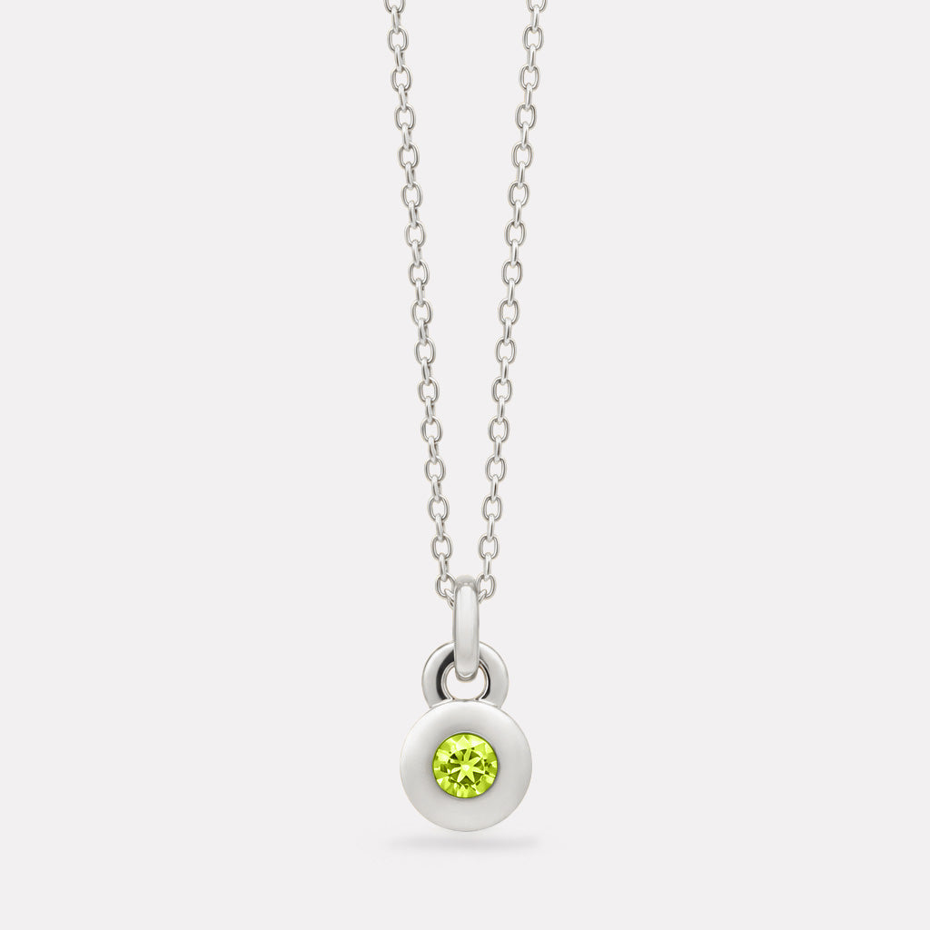 Sterling Silver August Peridot Birthstone Necklace