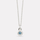 Sterling Silver December Blue Topaz Birthstone Necklace