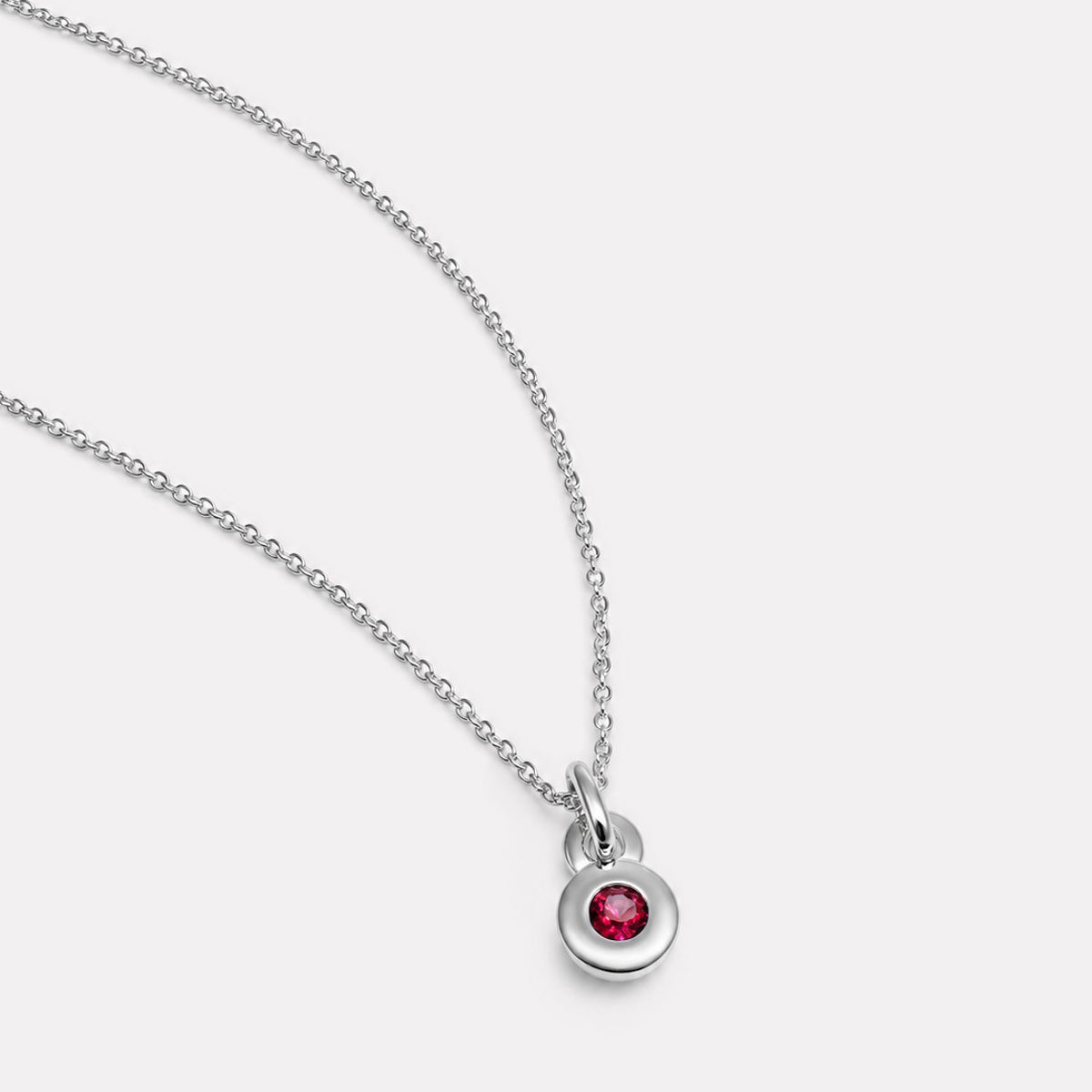 July Ruby Birthstone Necklace