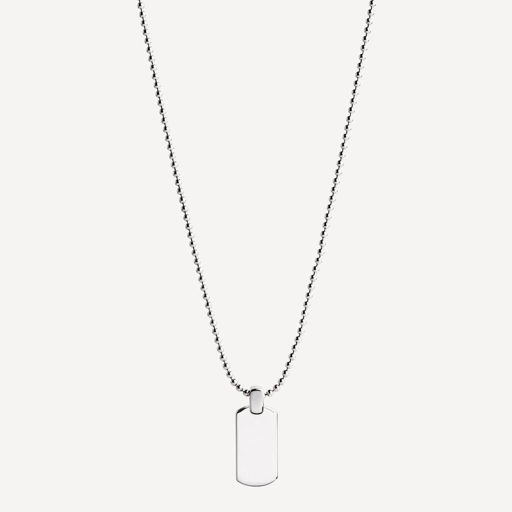 Sterling Silver Insignia Men’s Silver Dog Tag Necklace