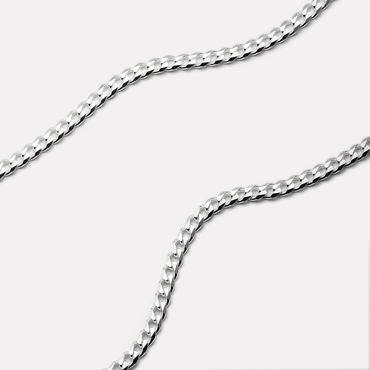 Cuban Men's Silver Chain Necklace 4.3mm