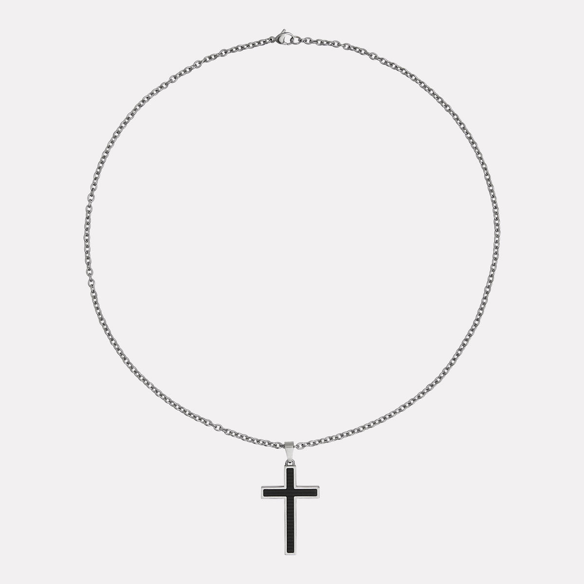 The Paladin Men’s Carbon Fibre and Steel Cross Pendant
