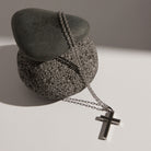 The Paladin Men’s Carbon Fibre and Steel Cross Pendant