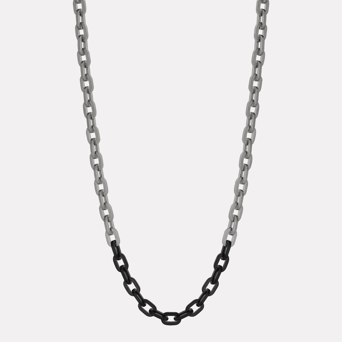 Stainless Steel Echo Men's 2-Tone Steel Necklace (60cm+ext)