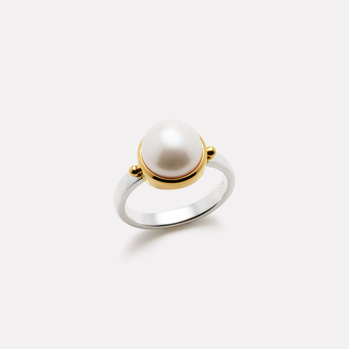 Sil Yell Gold Garland Pearl Ring