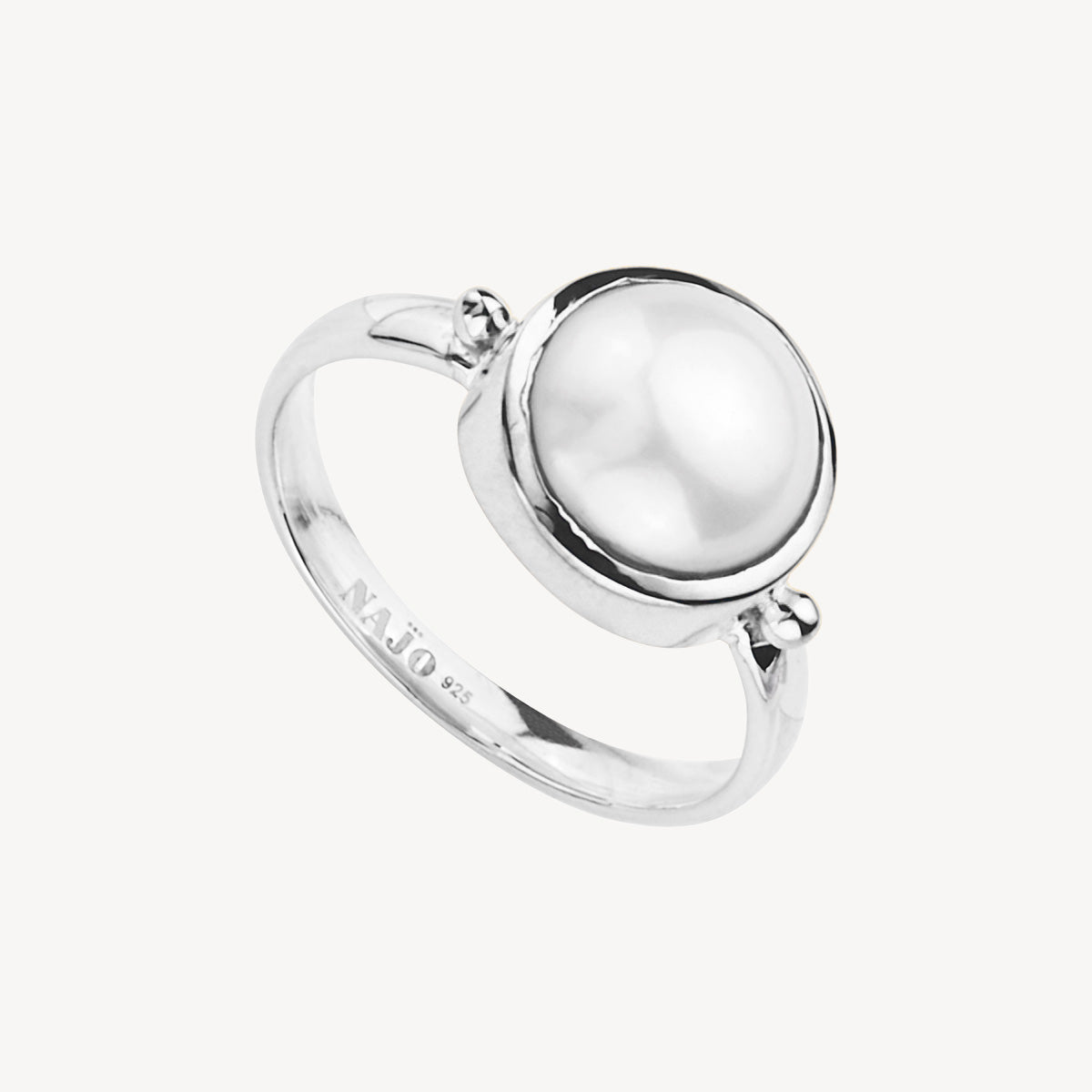 Sterling good silver statement women pearl ring,Wide engraved oxidized silver ring