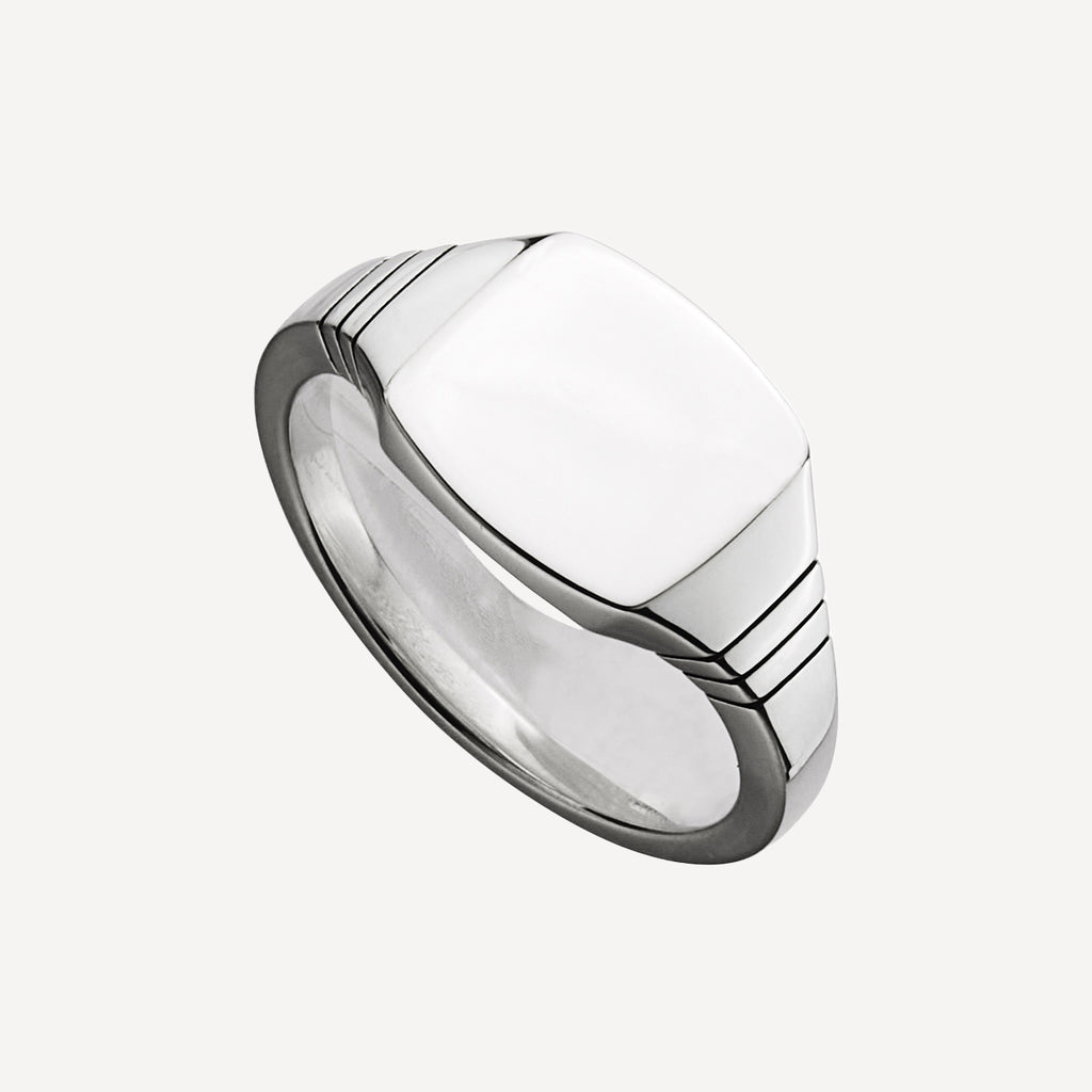 Sterling Silver Quadris Men’s Silver Signet Ring