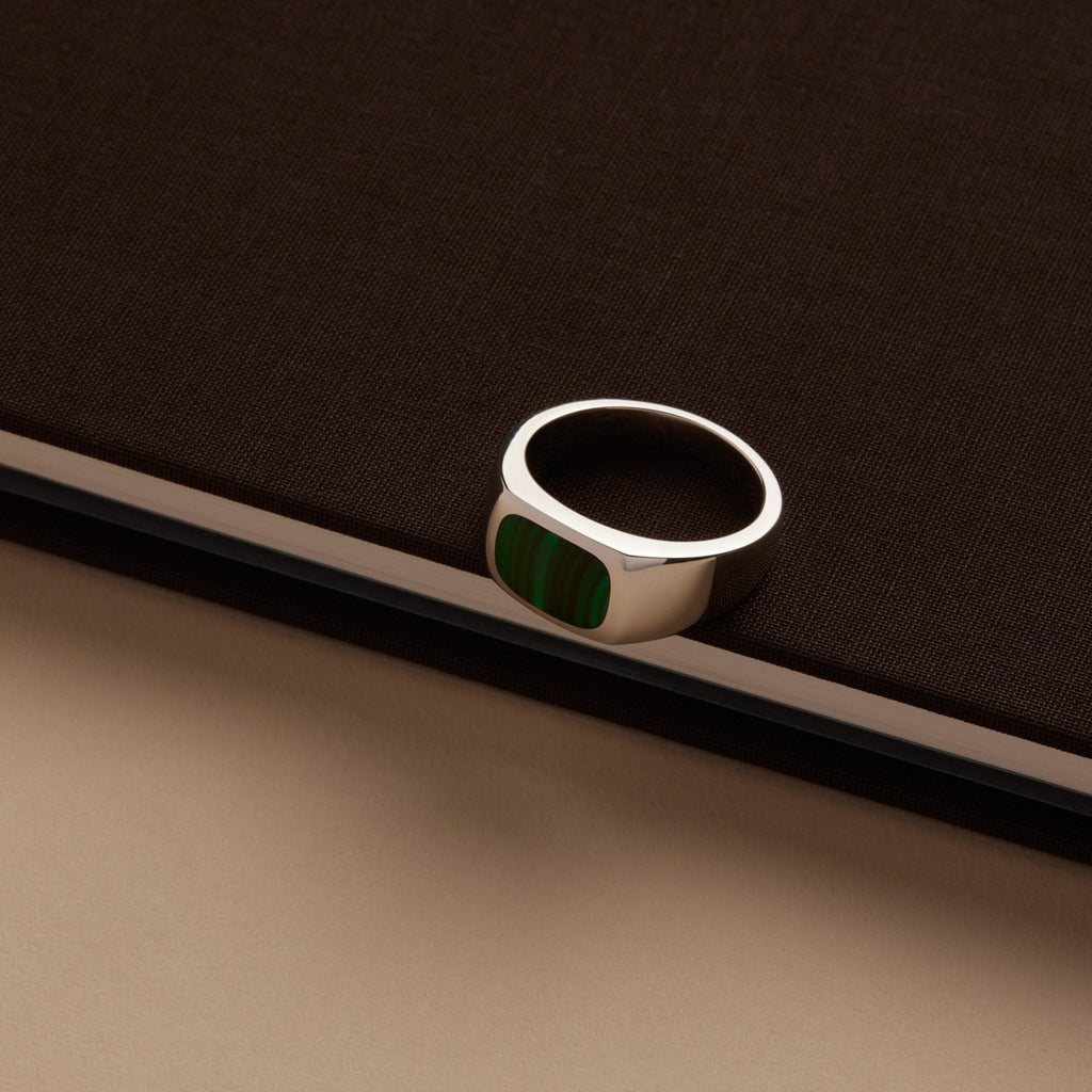 Expedition Men’s Silver Malachite Ring