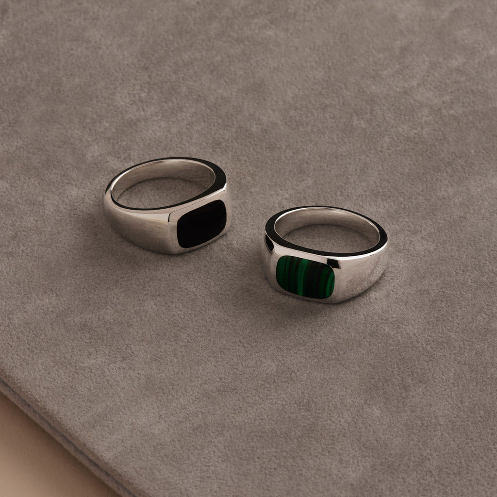 Expedition Men’s Silver Malachite Ring