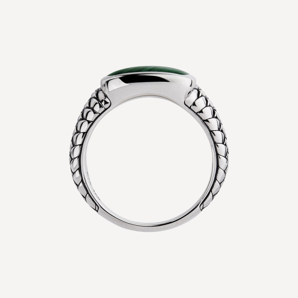 Navigator Men’s Silver Malachite Ring