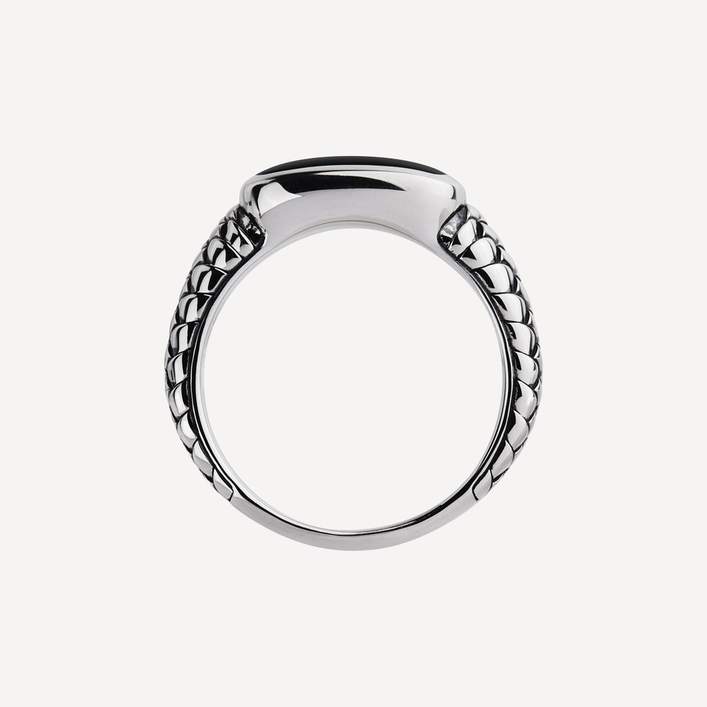 Navigator Men’s Silver Black Onyx Ring