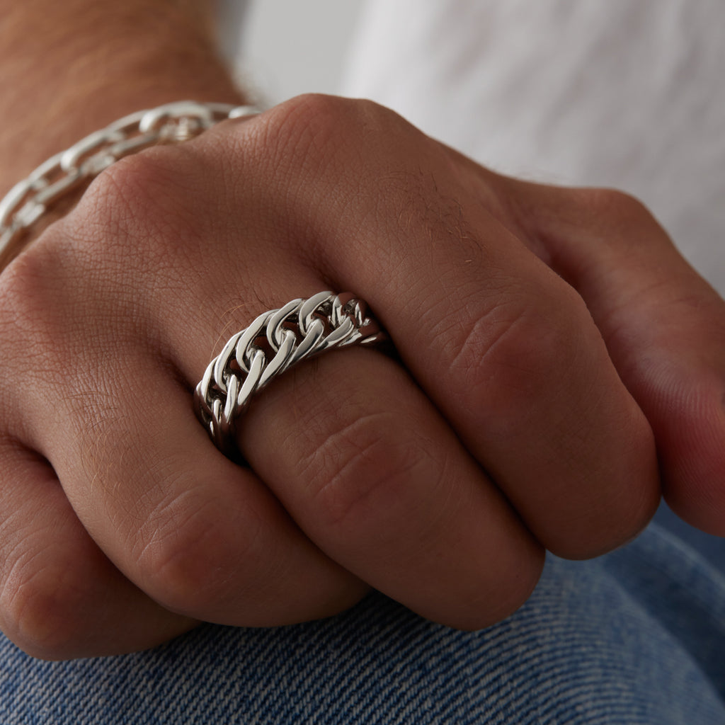 Cuban Men’s Silver Ring