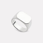 Sterling Silver Moto Men’s Silver Rectangular Signet Ring