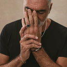 Kinship Men’s Leather and Steel Bracelet