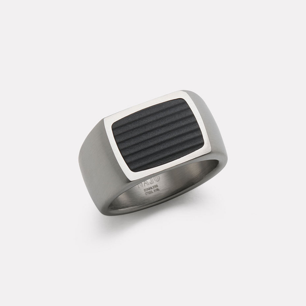Stainless Steel The Paladin Men’s Carbon Fibre and Steel Ring