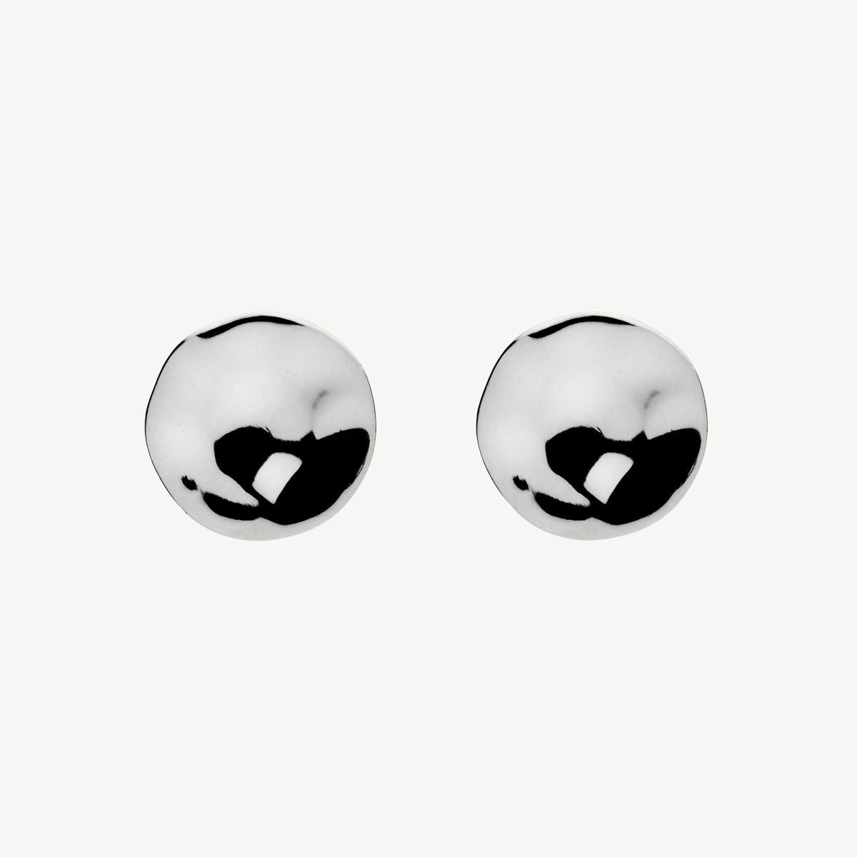 Sterling Silver Double Beat Stud Earring