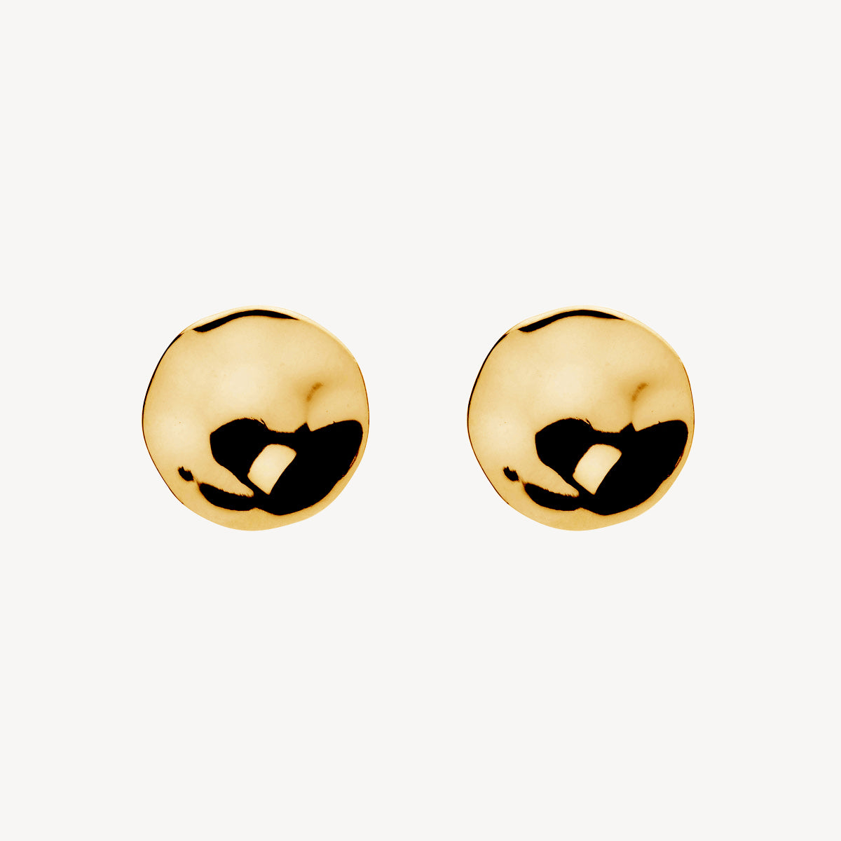 Yellow Gold Double Beat Stud Earring