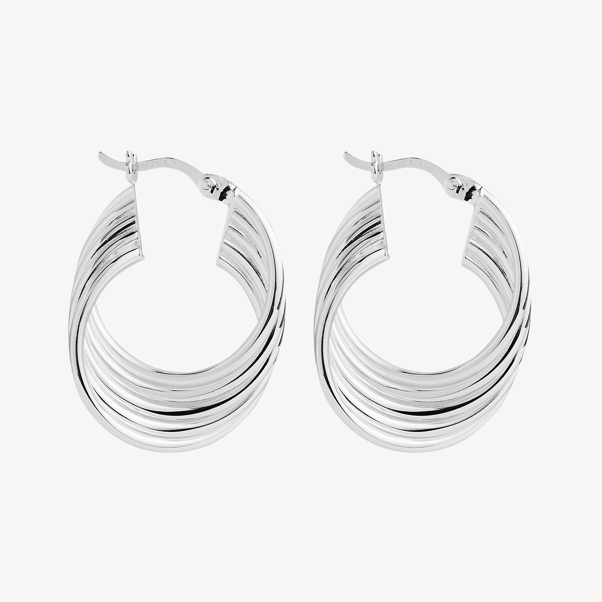 Revival Round Silver Hoop Earrings – NAJO